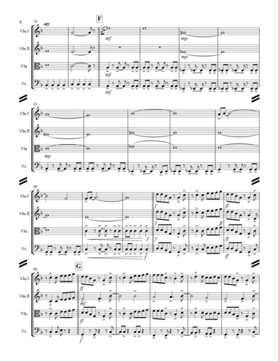 Take On Me String Quartet scores gallery preview page 5