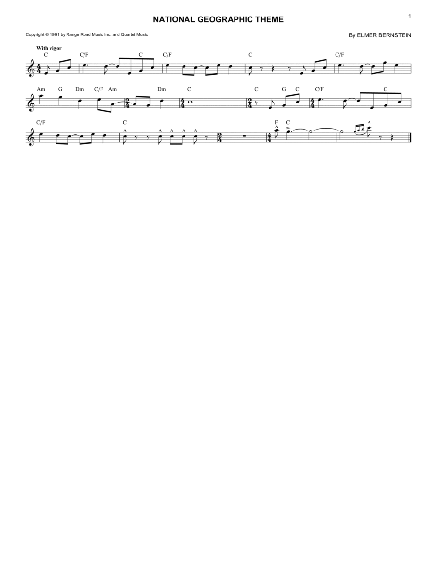 National Geographic Theme Guitar scores gallery preview page 1