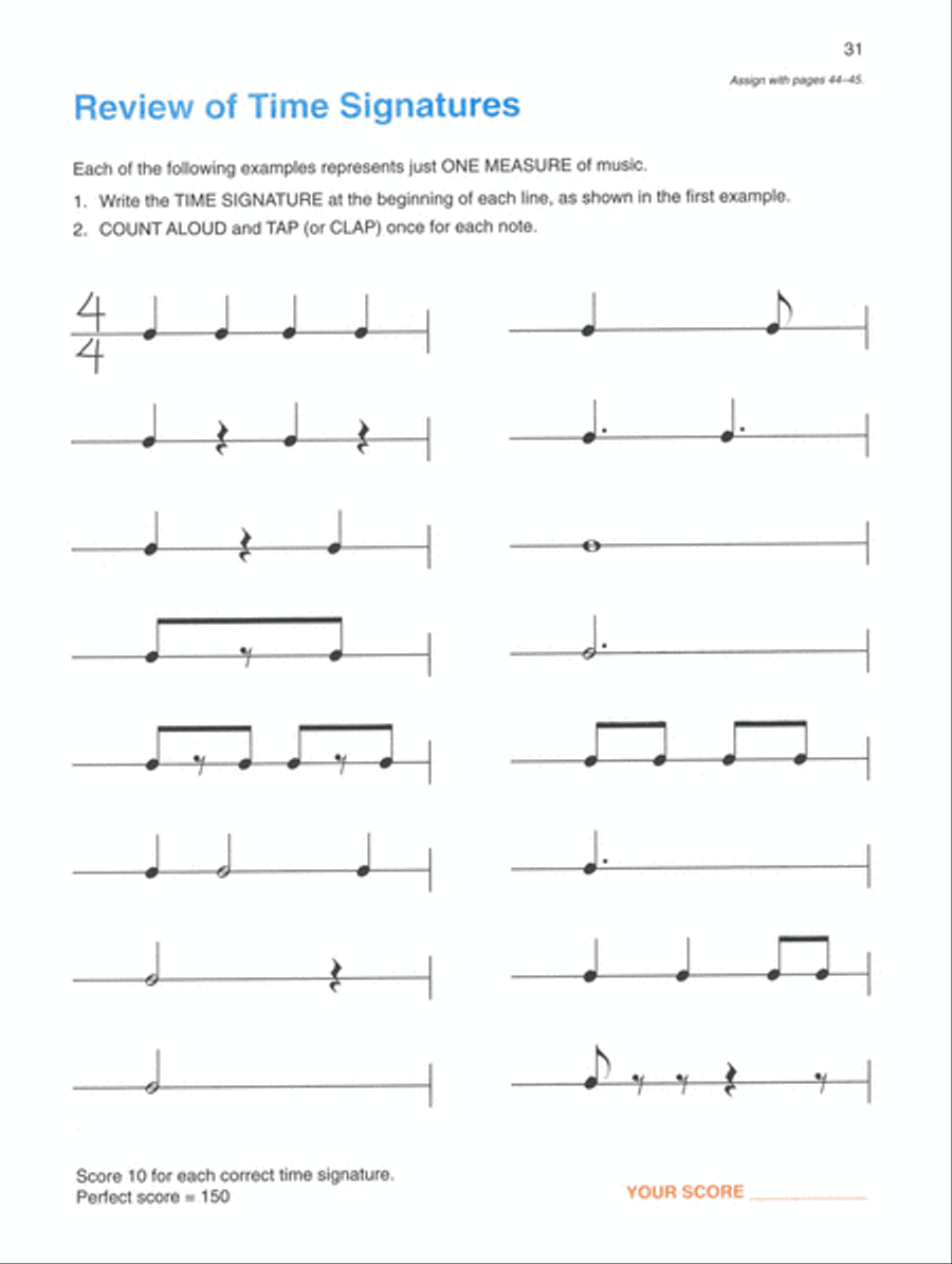 Alfred's Basic Piano Course Theory, Level 3 Piano Method scores gallery preview page 4