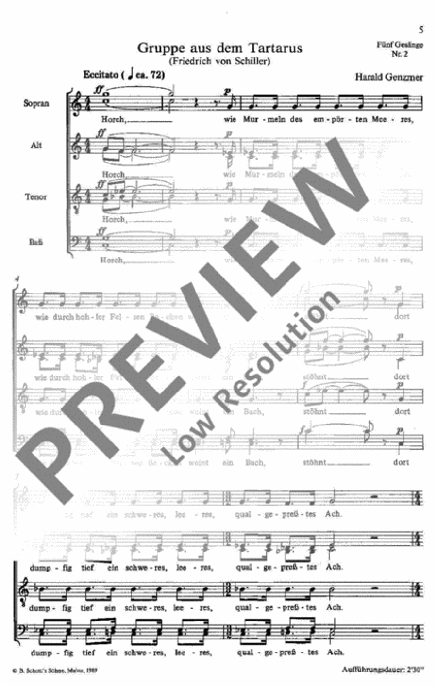 Fünf Gesänge Fünf Gesänge 4-Part scores gallery preview page 5