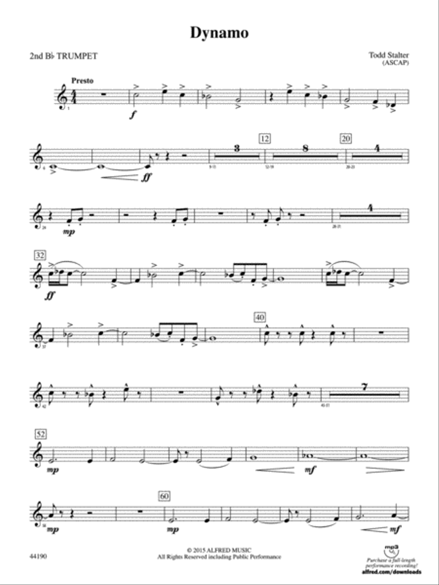Dynamo: 2nd B-flat Trumpet Concert Band scores gallery preview page 1