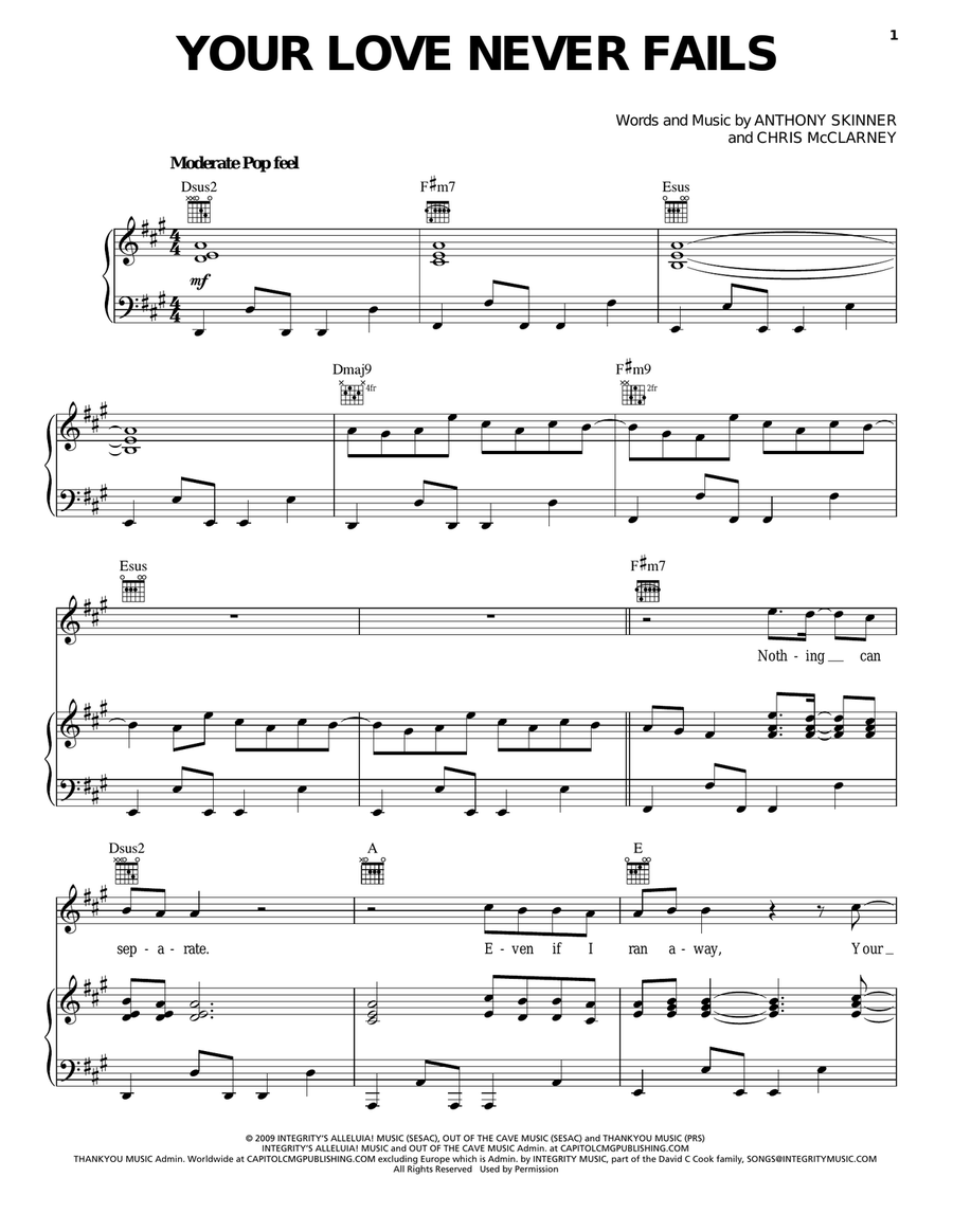 Your Love Never Fails - Guitar - Digital Sheet Music