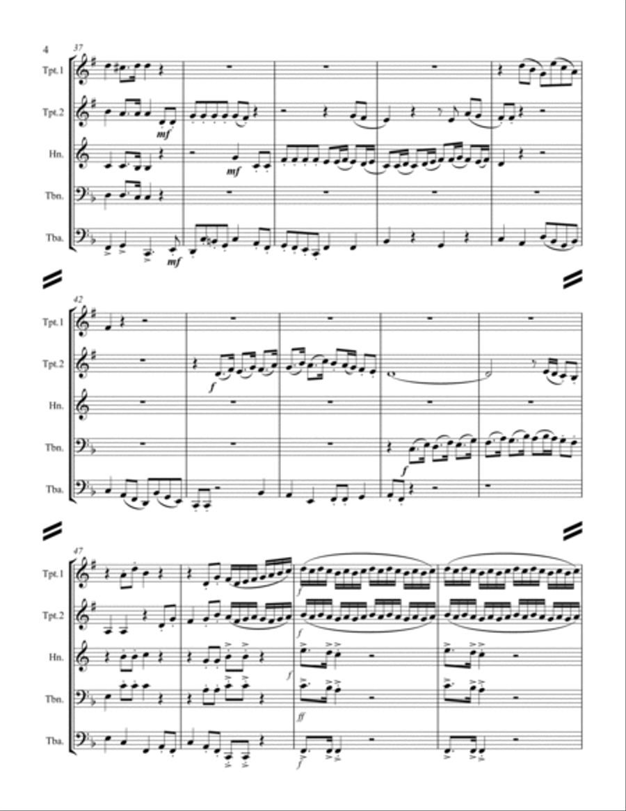 Handel - For Unto Us a Child is Born from Messiah (for Brass Quintet) Brass Quintet scores gallery preview page 5