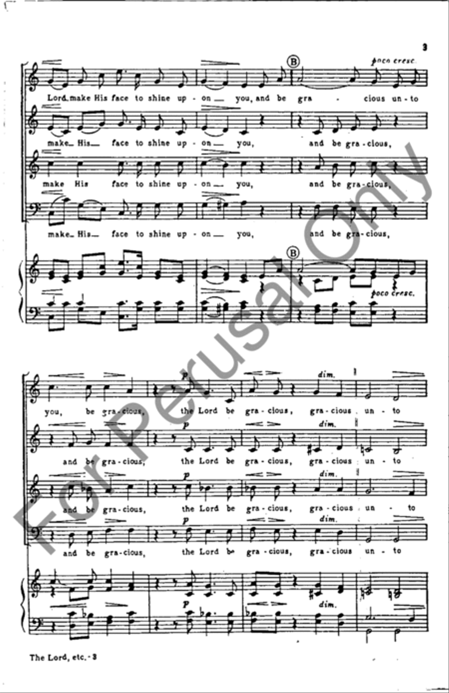 The Lord Bless You And Keep You 4-Part scores gallery preview page 3