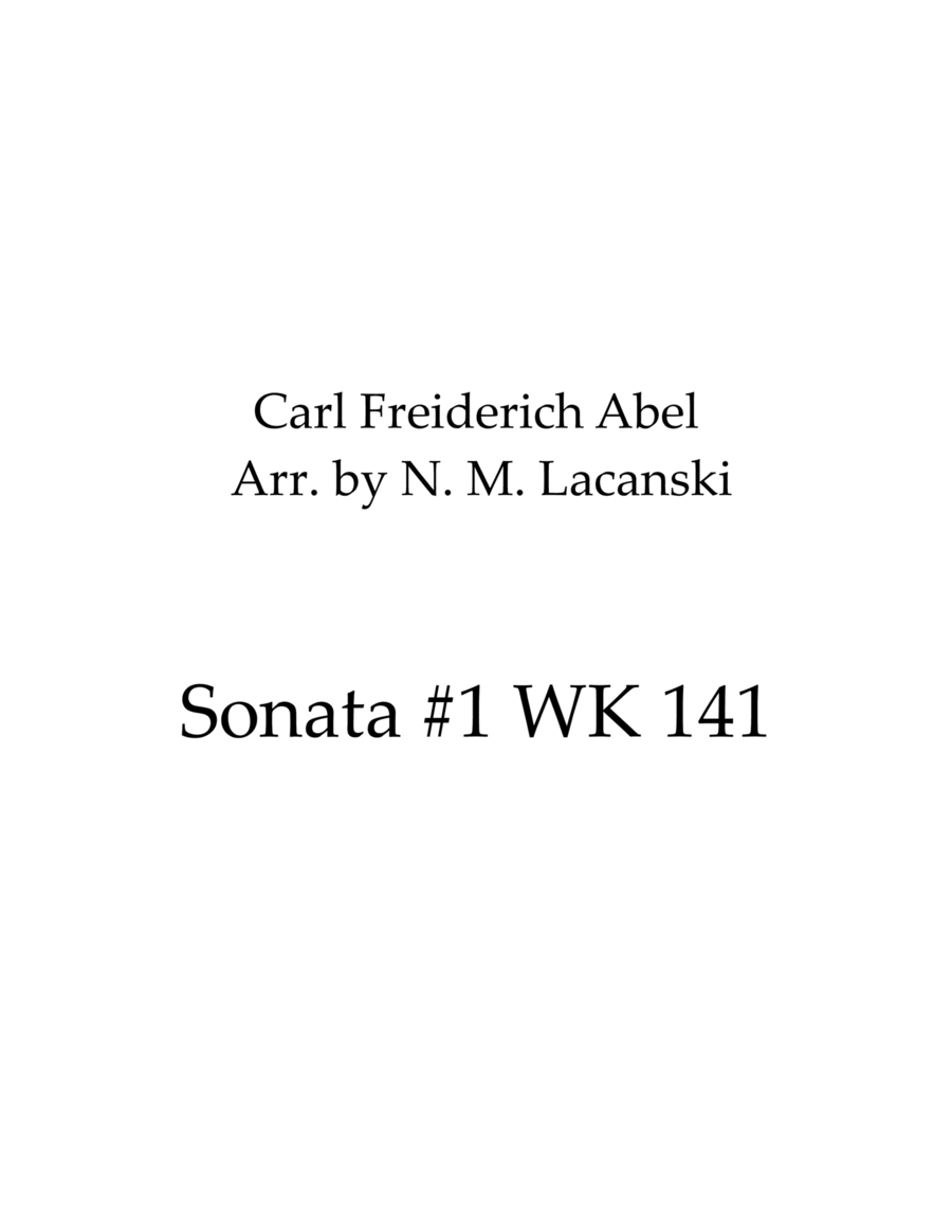Sonata #1 WK141 image number null