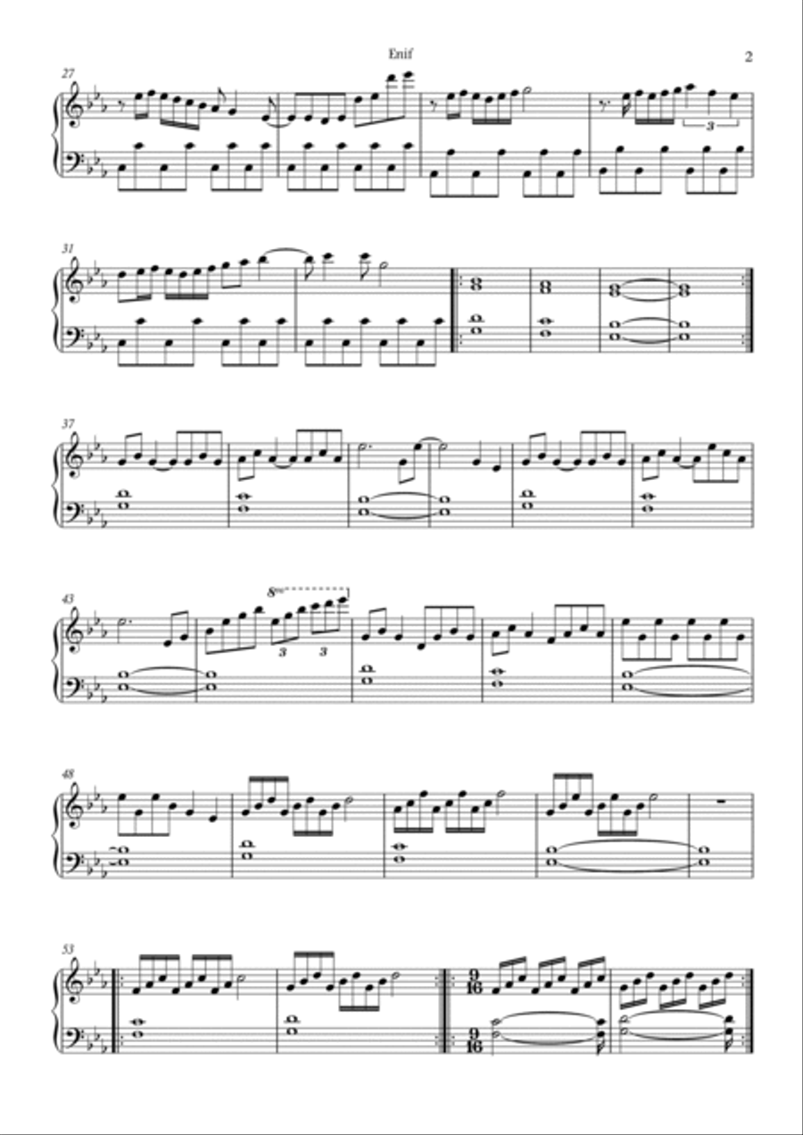 Enif ( piano solo minimalism) Piano Solo scores gallery preview page 2