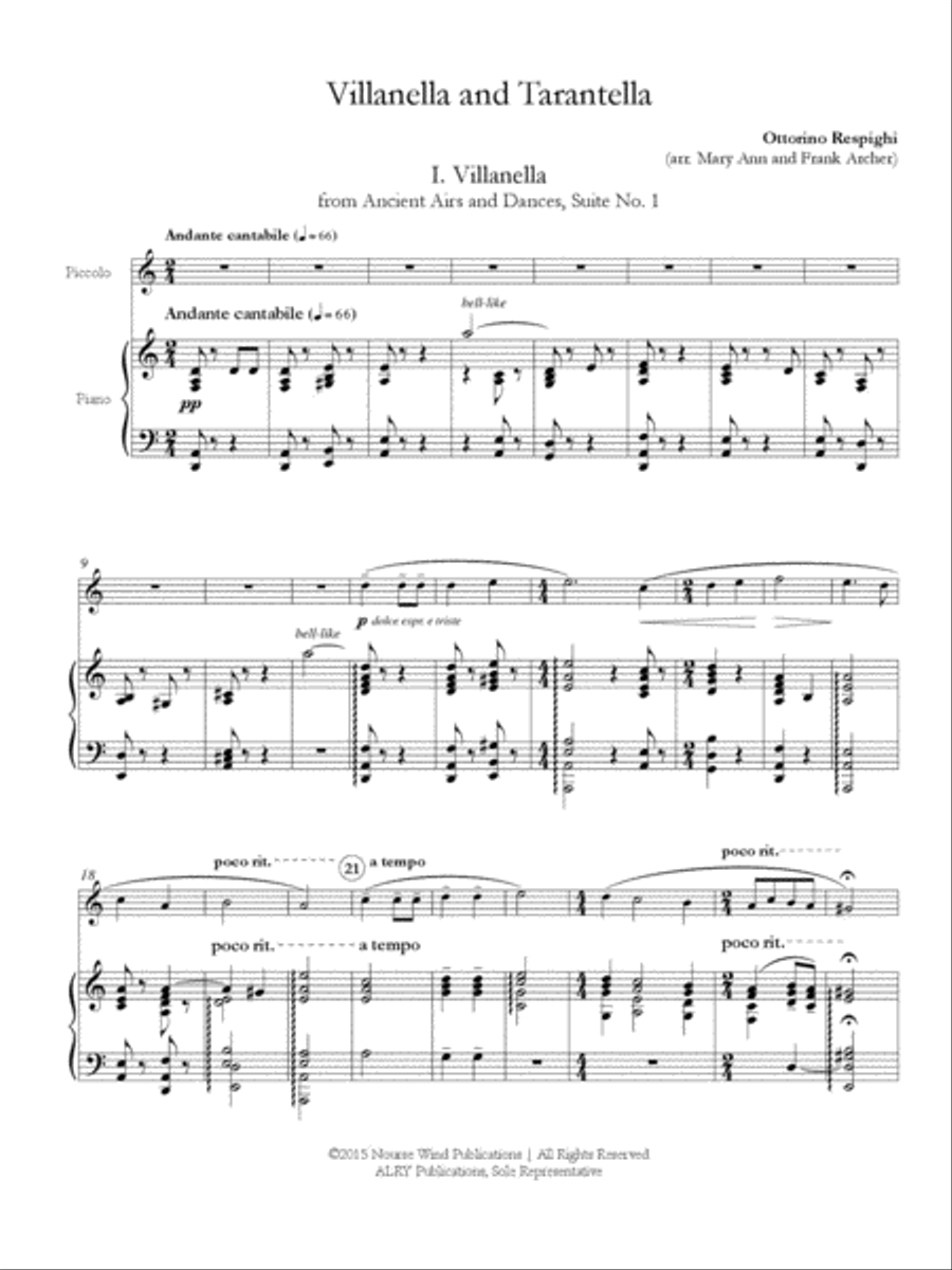 Villanella and Tarantella for Piccolo and Piano Piccolo scores gallery preview page 2