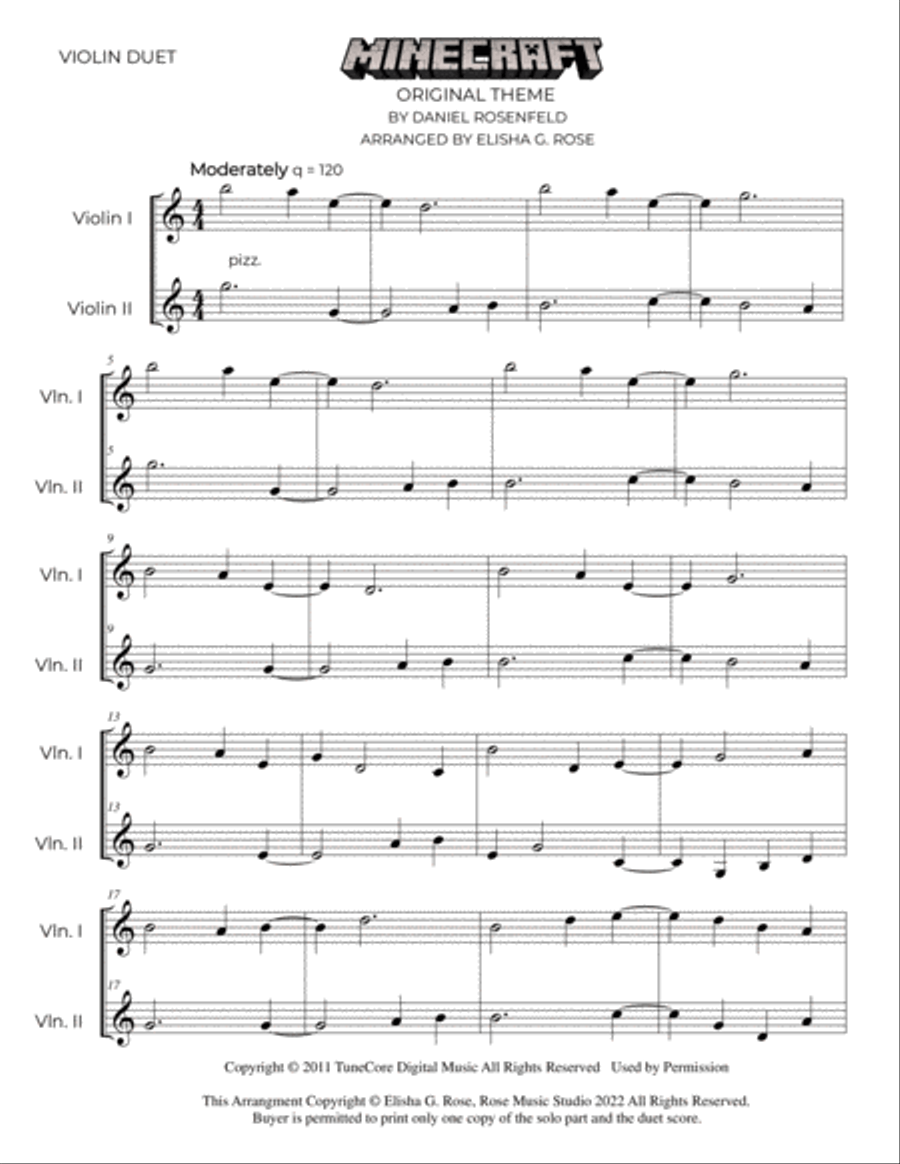 Minecraft Minecraft String Duet scores gallery preview page 2