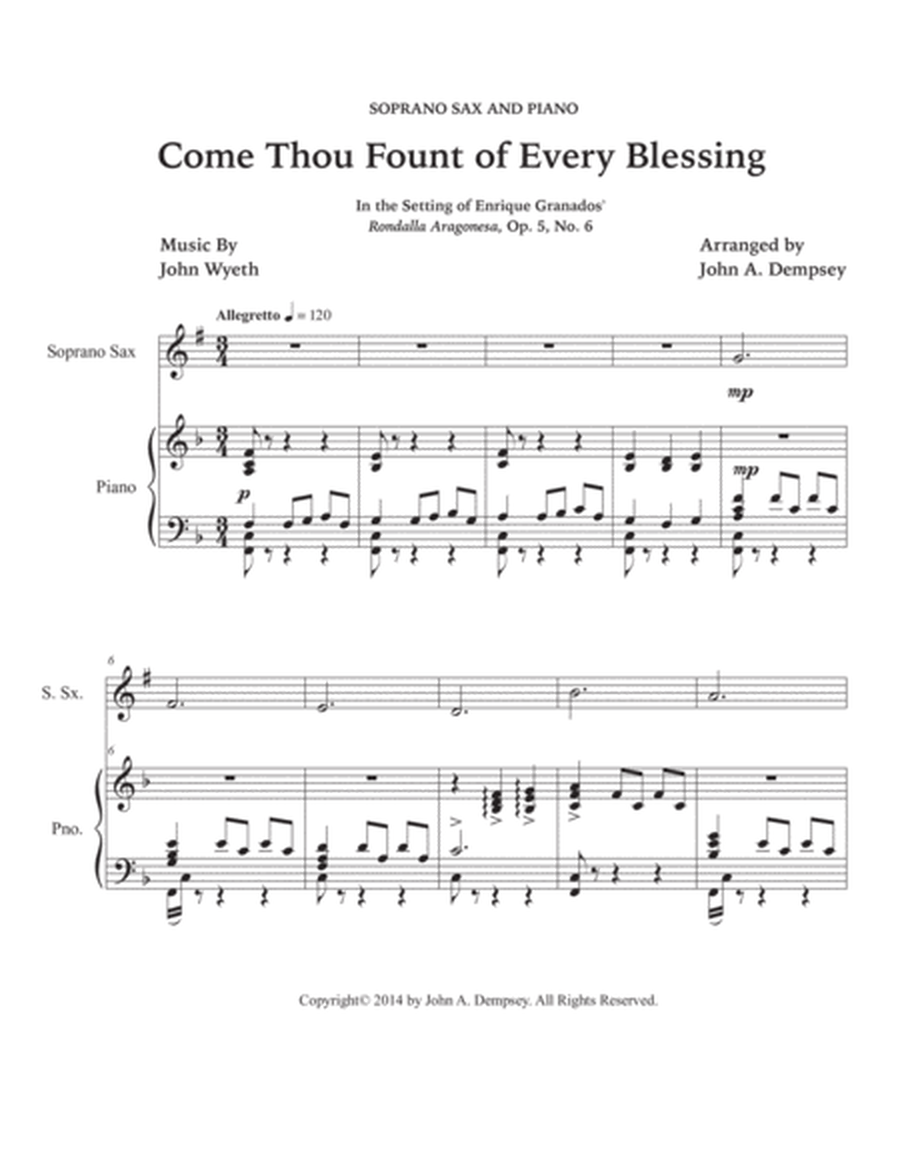 Come Thou Fount of Every Blessing (Soprano Sax and Piano) image number null