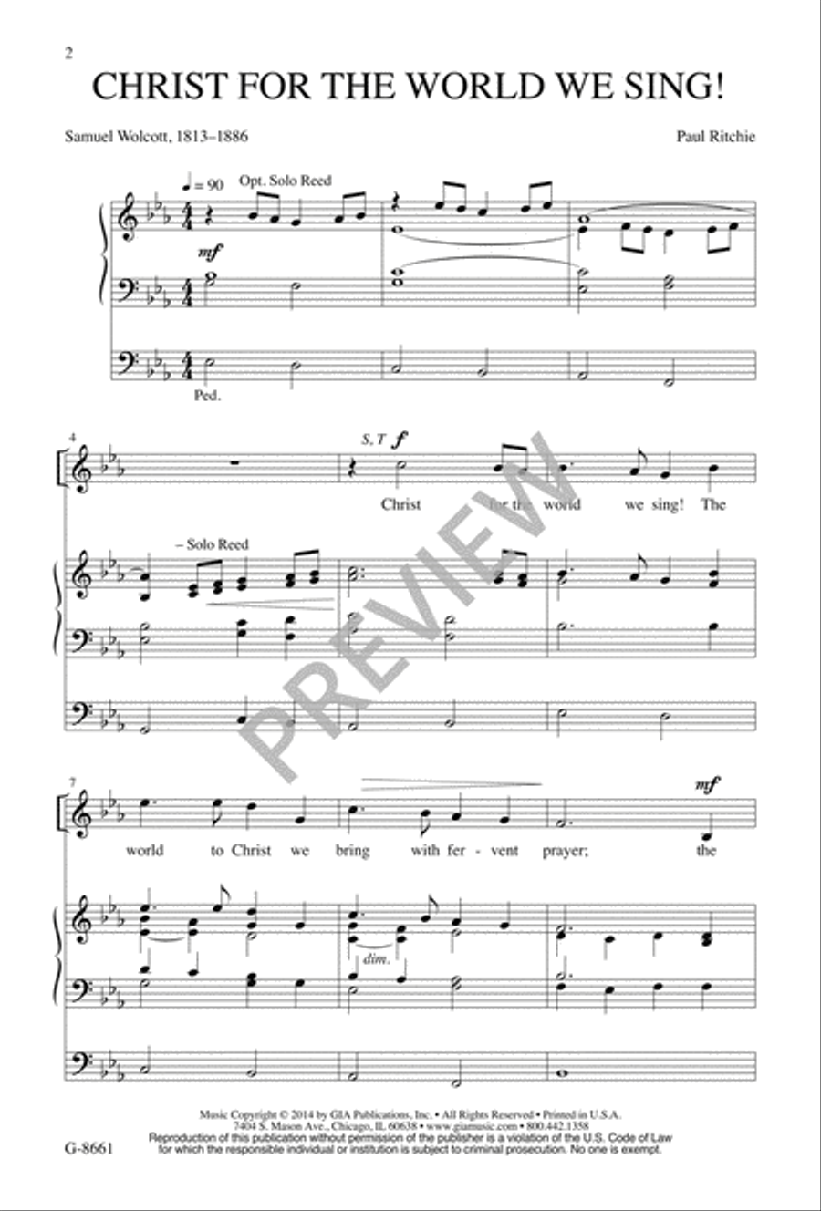 Christ for the World We Sing 4-Part scores gallery preview page 3