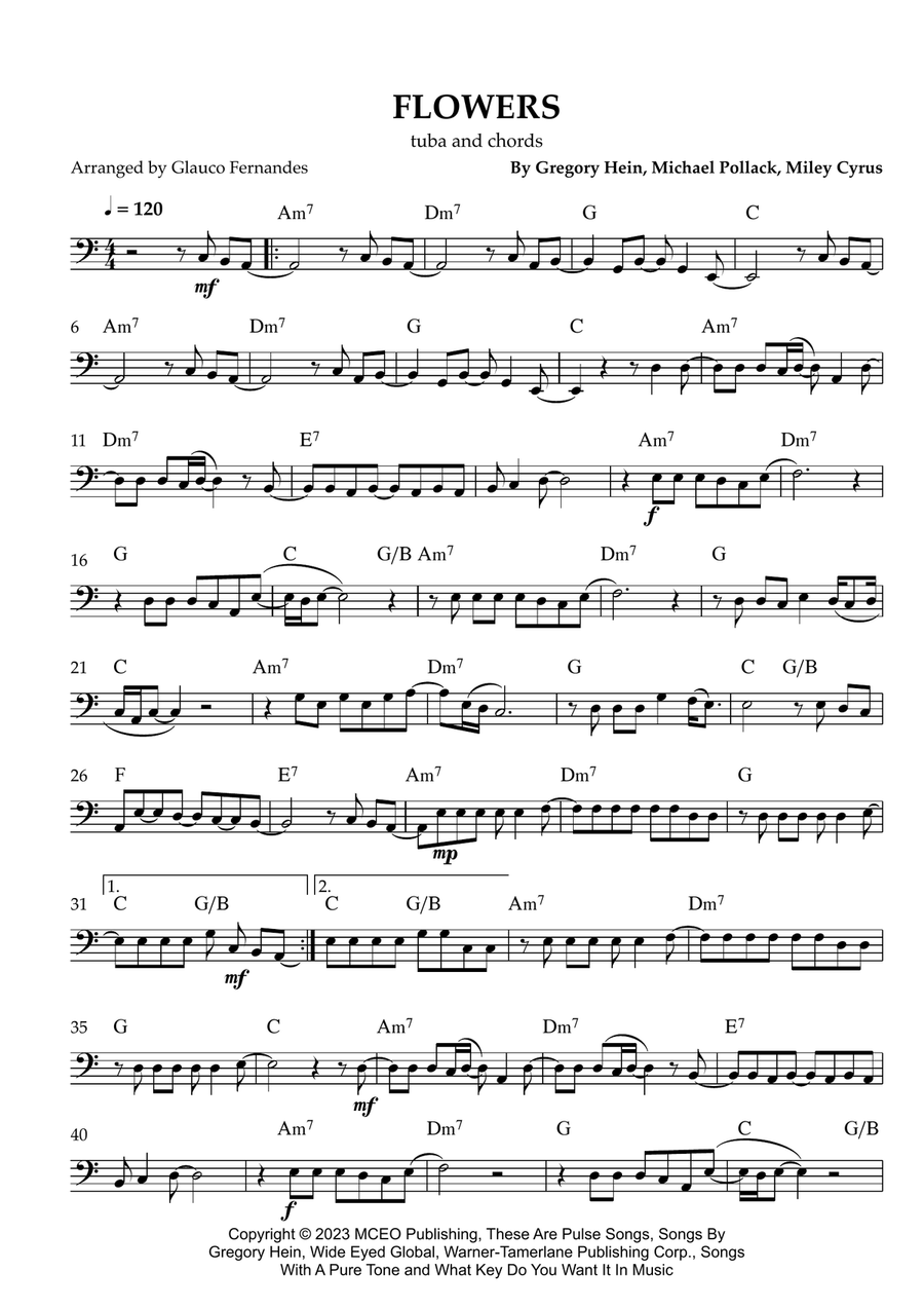 Flowers Tuba scores gallery preview page 1