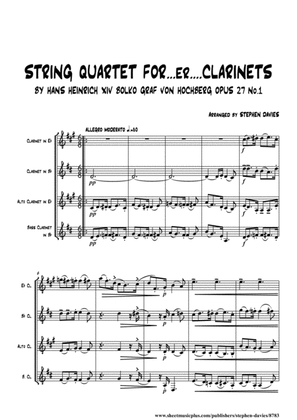 'String Sonata For..er..Clarinets' by Hans Heinrich XIV Bolko Graf Von Hochberg, arranged for Mixed