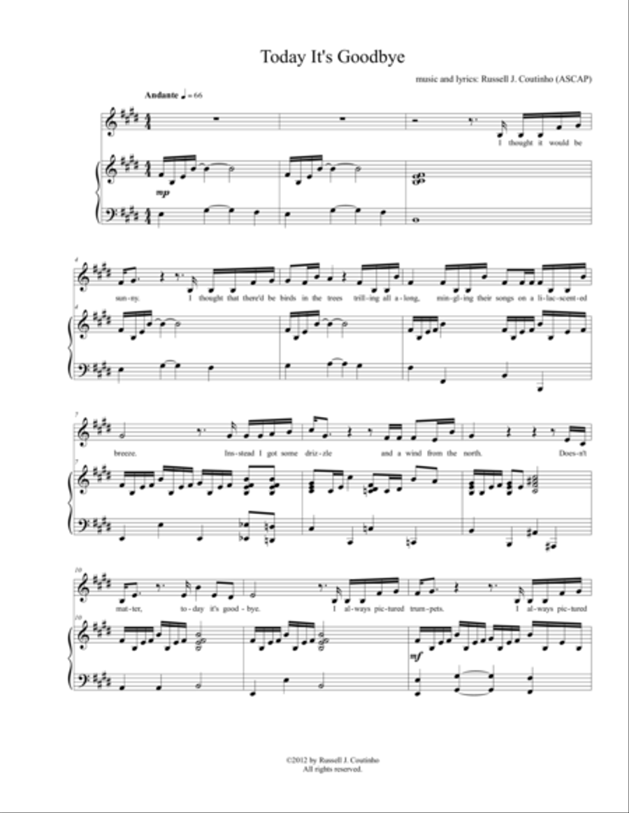 Today It's Goodbye Voice scores gallery preview page 1