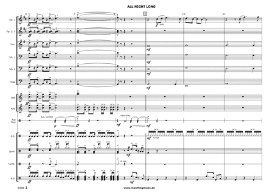 All Night Long (all Night) Marching Band scores gallery preview page 2