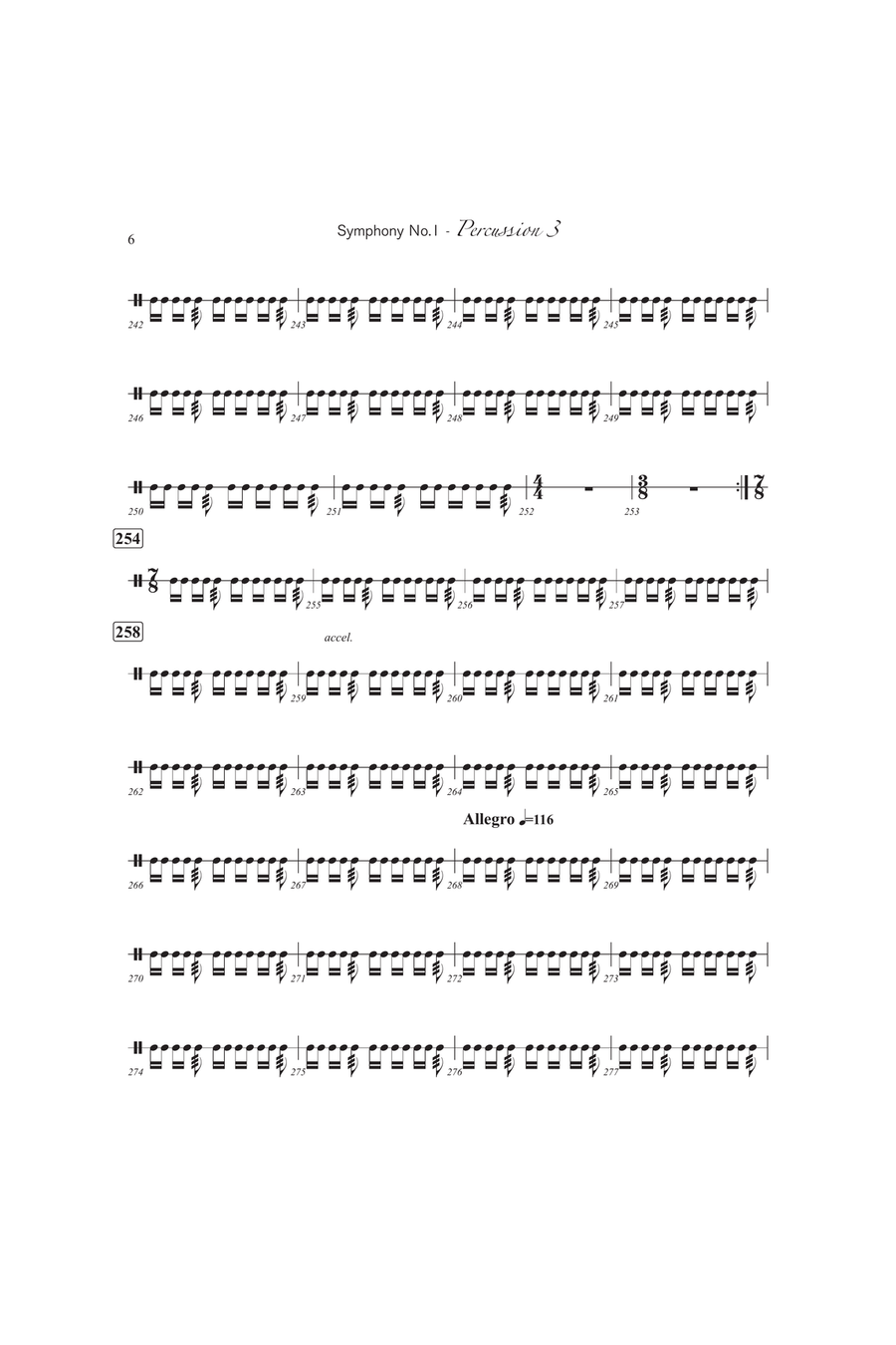 Symphony No. 1 (3rd Percussion) Percussion scores gallery preview page 6