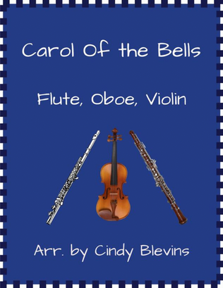 Book cover for Carol of the Bells, for Flute, Oboe and Violin
