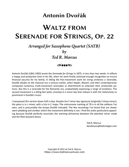Waltz (2nd Movement) from Serenade for Strings, Op. 22 for Saxophone Quartet image number null