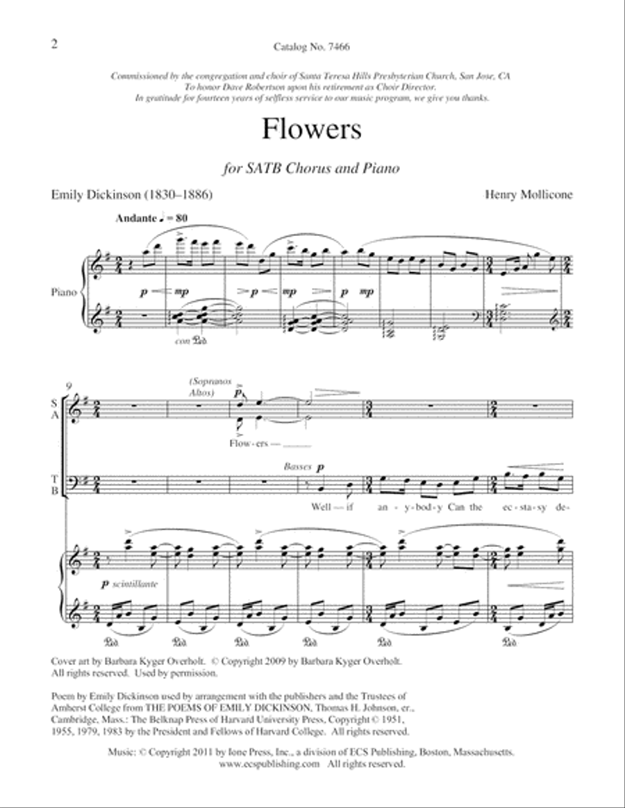 Flowers Flowers 4-Part scores gallery preview page 6