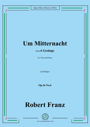 Book cover for Franz-Um Mitternacht,in B Major,Op.16 No.6,from 6 Gesange