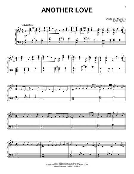 Another love – Tom Odell [EASY SOLO PIANO] Sheet music for Piano (Solo)