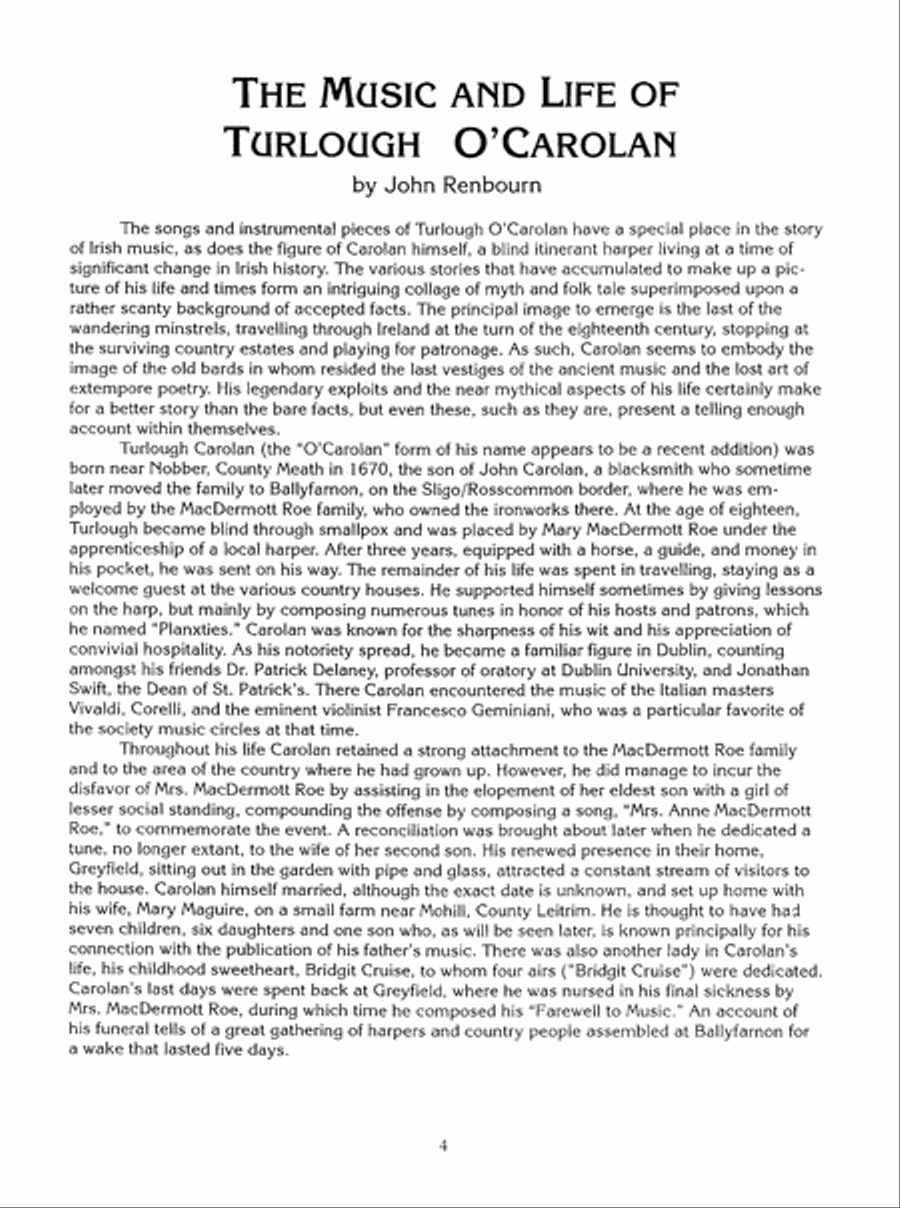 Deluxe Anthology of O'Carolan Music for Fingerstyle Guitar Fingerpicking Guitar scores gallery preview page 5