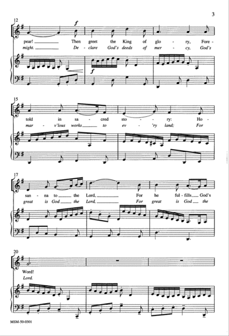 Prepare the Royal Highway Oh, Sing to God a New Song (alt. text) Unison Choir scores gallery preview page 2