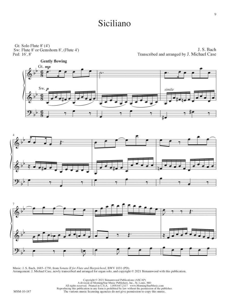 Siciliano Organ scores gallery preview page 1
