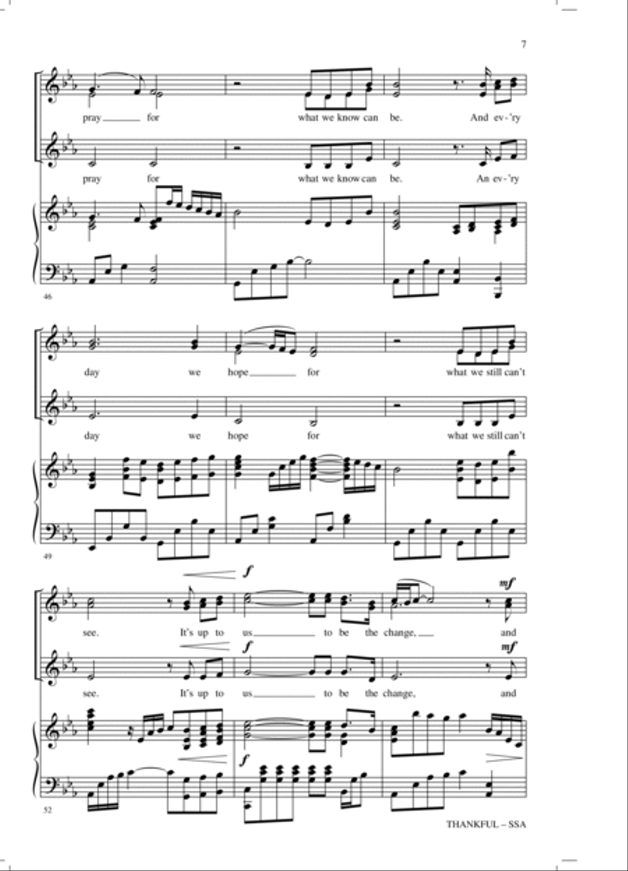 Thankful (arr. Mark Hayes) SSA scores gallery preview page 6