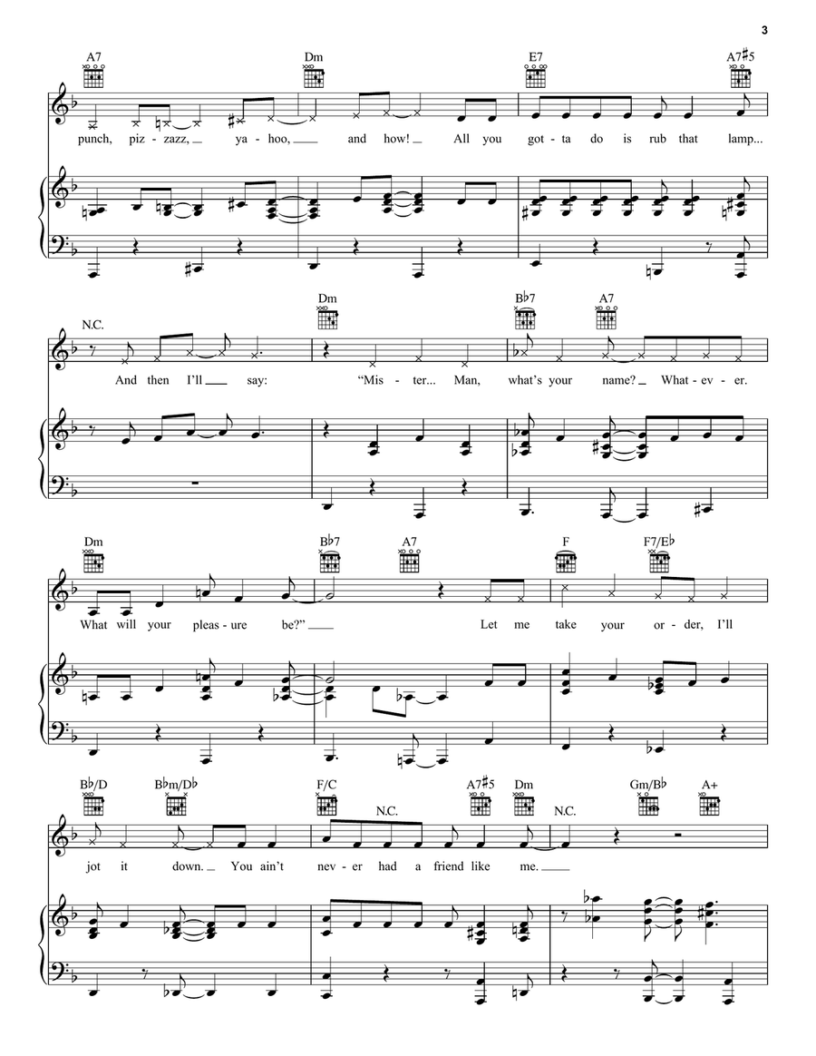 Friend Like Me (from Aladdin) (2019) Piano, Vocal, Guitar scores gallery preview page 3