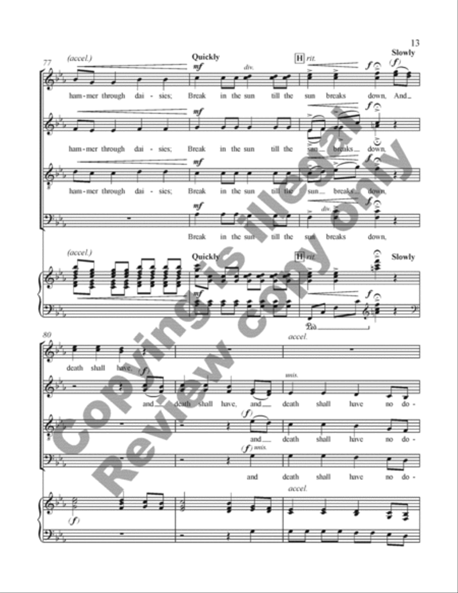 And Death Shall Have No Dominion 4-Part scores gallery preview page 28