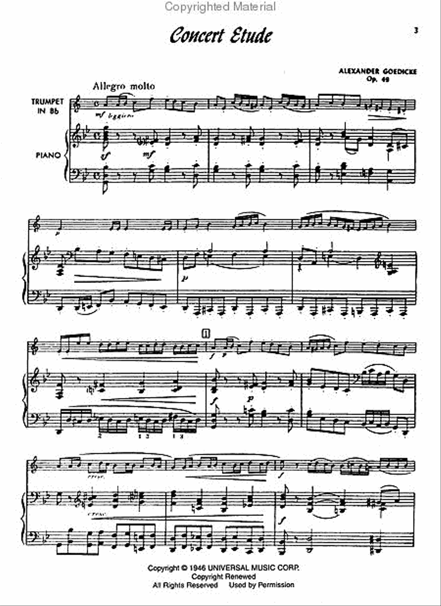 Concert Etude Op. 49 Trumpet Solo scores gallery preview page 2