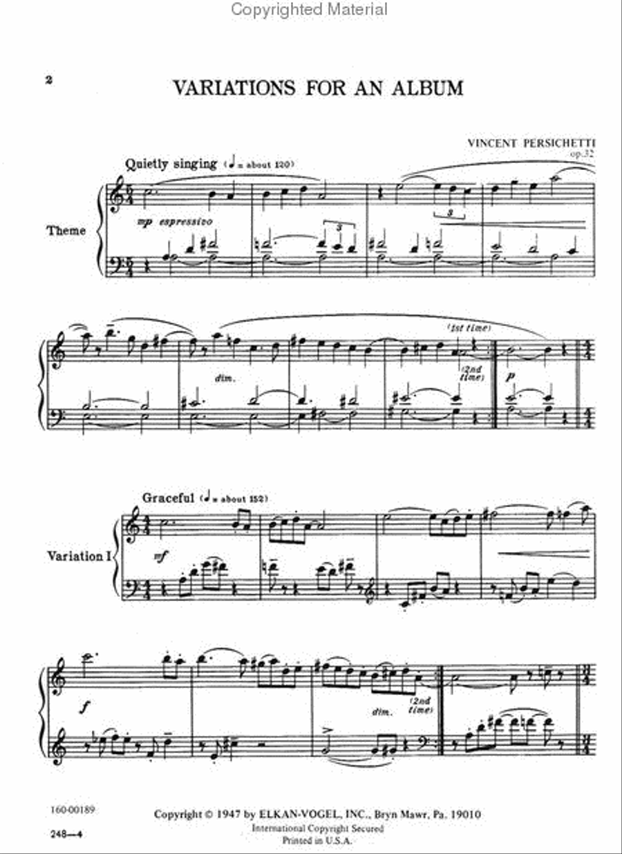 Variations for An Album Chamber Music scores gallery preview page 2