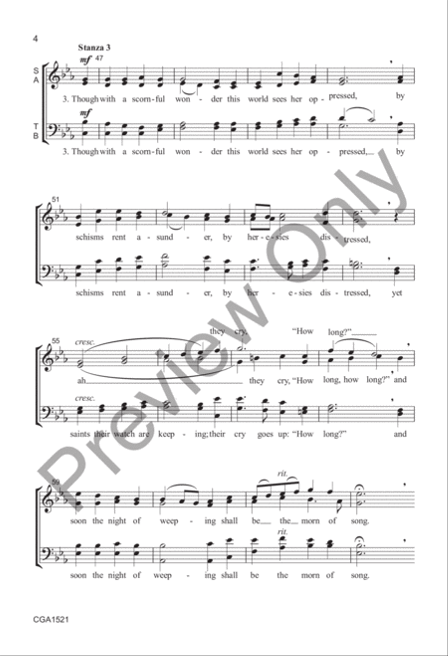 The Church's One Foundation (Choral Score) 4-Part scores gallery preview page 5