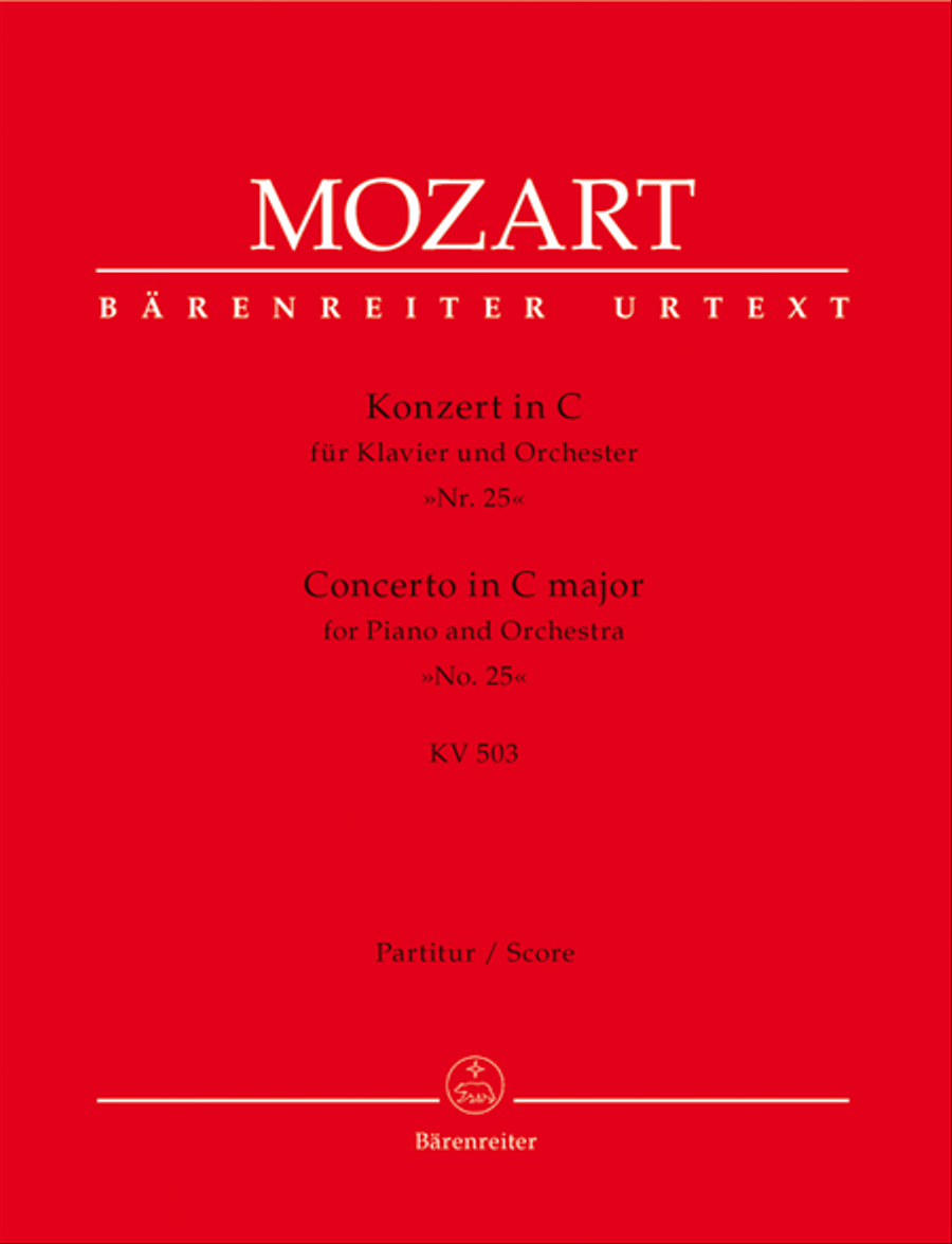 Concerto for Piano and Orchestra, No. 25 C major, KV 503 Orchestra scores gallery preview page 1