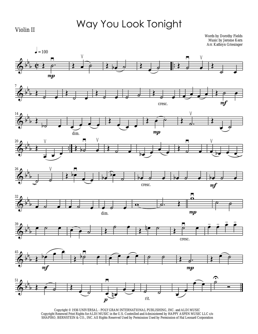 The Way You Look Tonight The Way You Look Tonight String Quartet scores gallery preview page 2