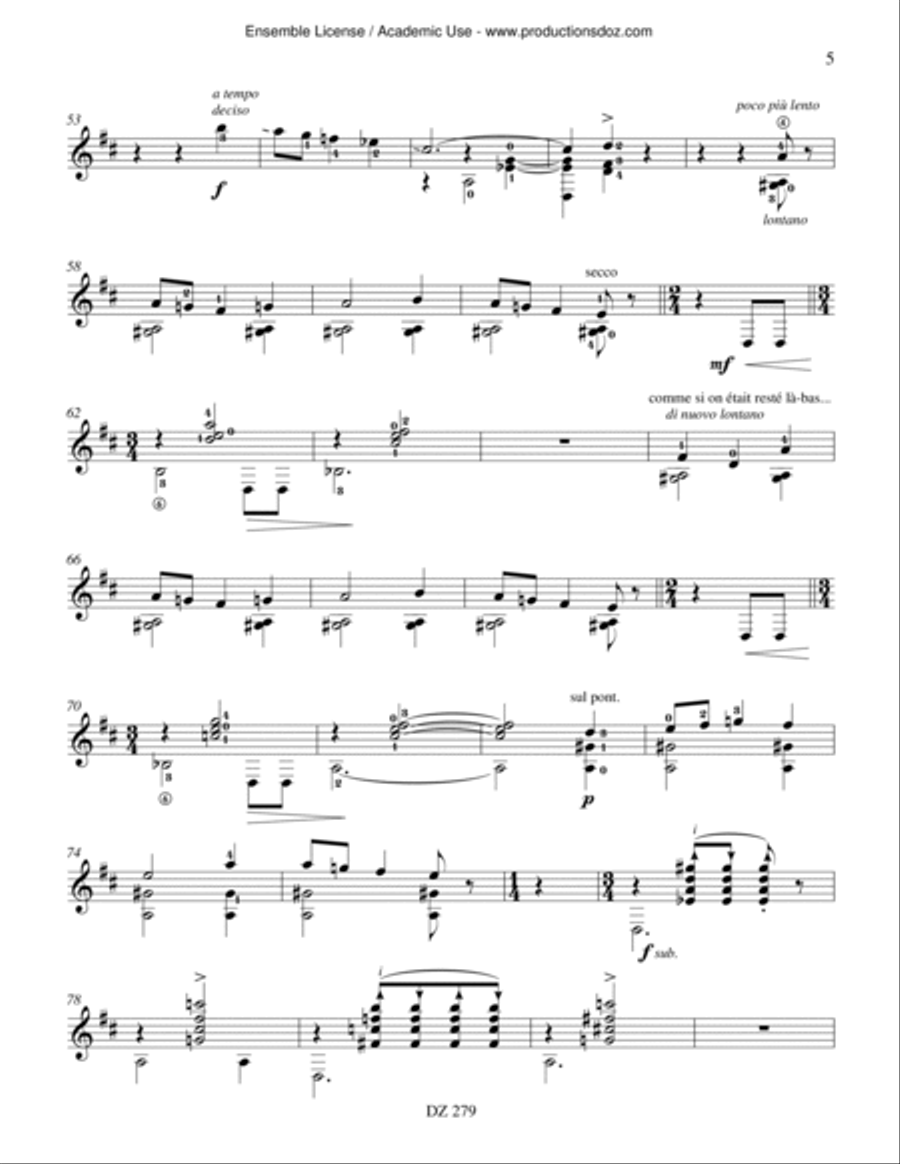 Fantaisie sur un thème auvergnat, L'oiseau et l'aube Classical Guitar scores gallery preview page 5