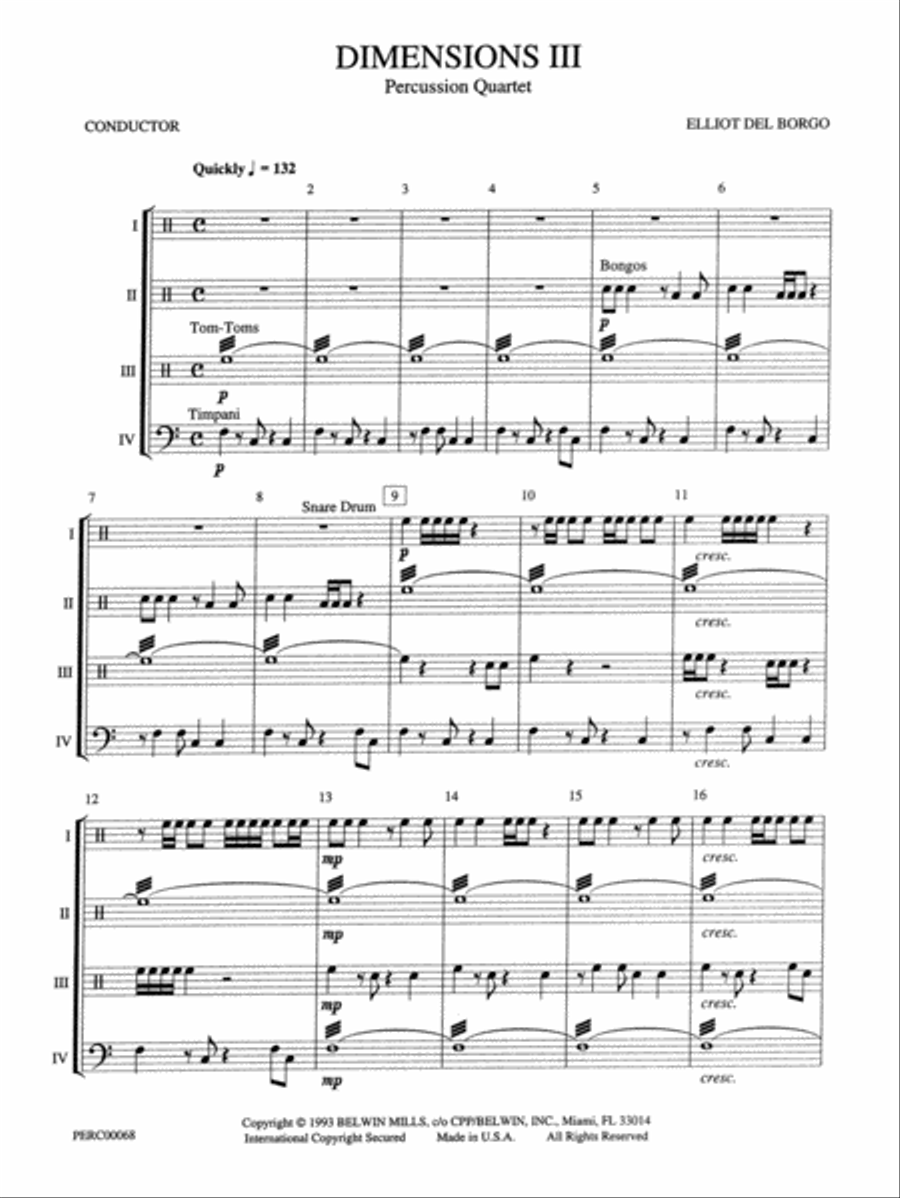 Dimensions III: Score Percussion Ensemble scores gallery preview page 1