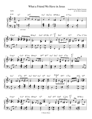 Book cover for What a Friend We Have in Jesus - quiet jazz arr. for solo piano