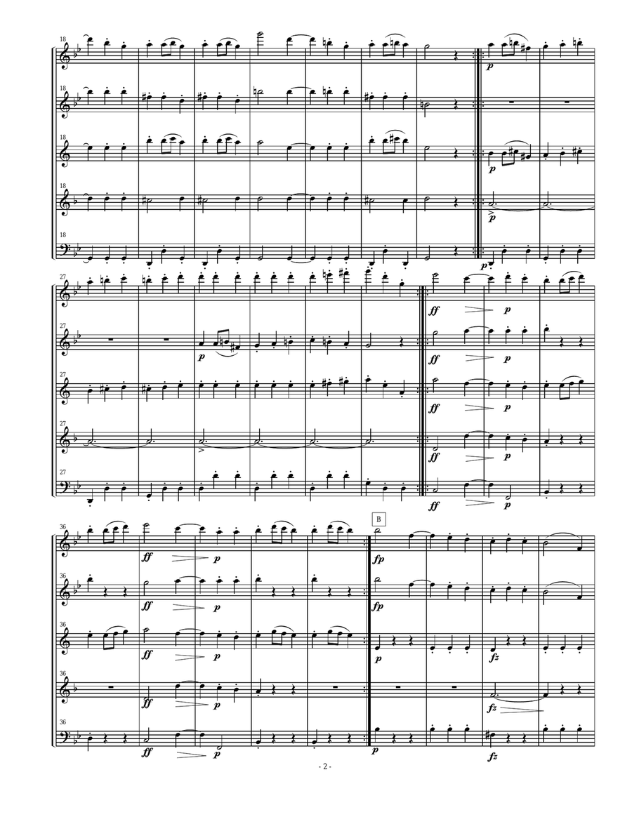 Dvorak Slavonic Dance #8 for Woodwind Quintet Woodwind Quintet scores gallery preview page 2