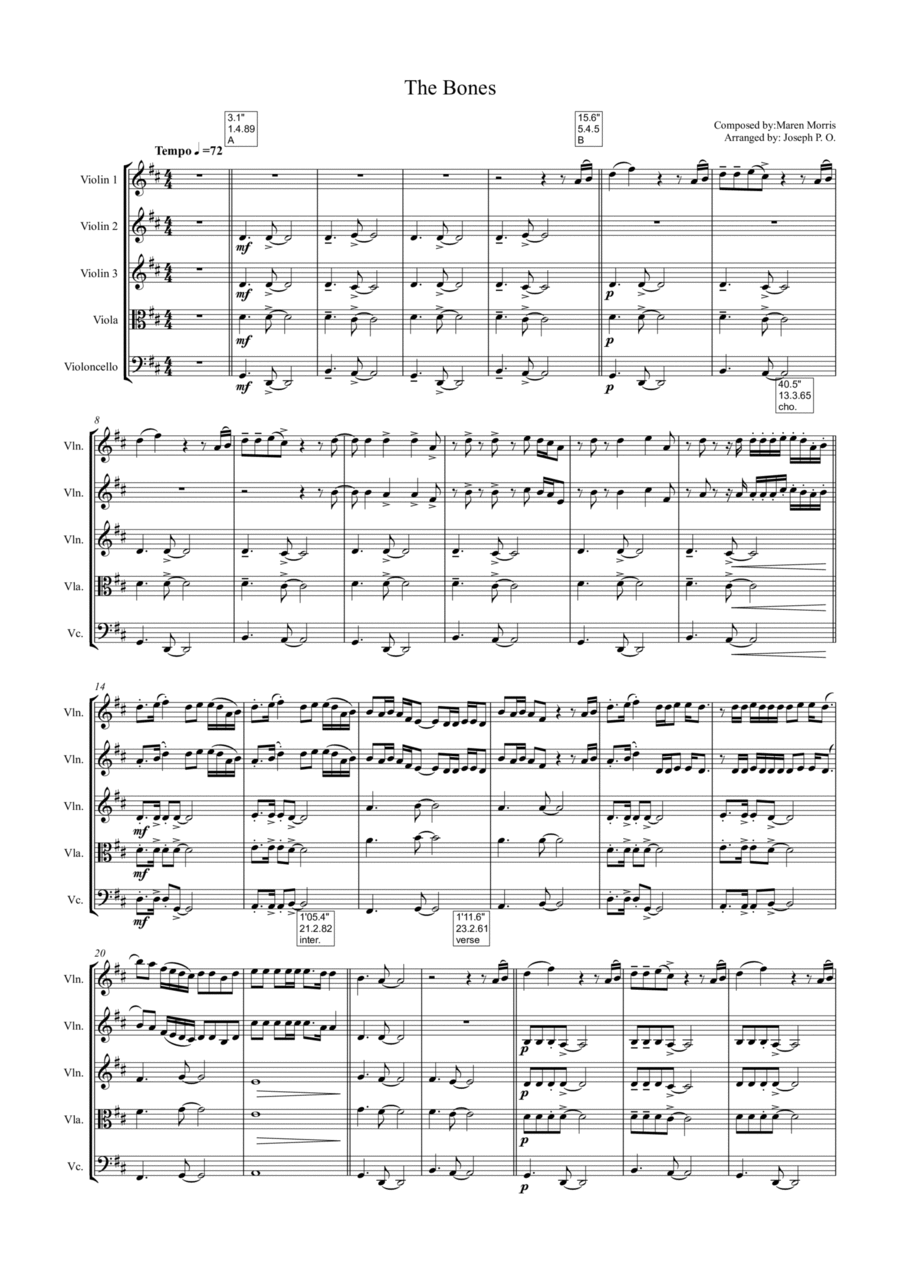The Bones String Quartet scores gallery preview page 1