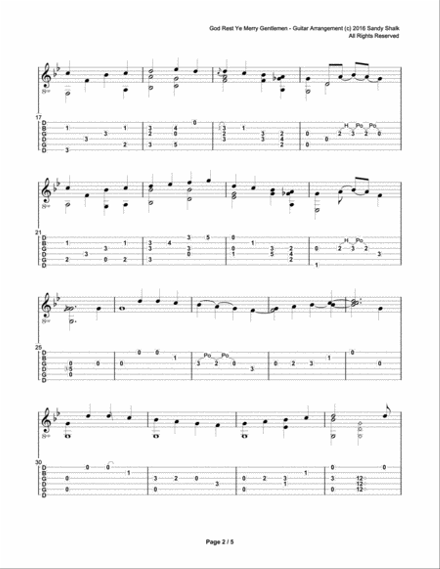 God Rest Ye Merry Gentlemen (OPEN G Fingerstyle Guitar) Acoustic Guitar scores gallery preview page 2
