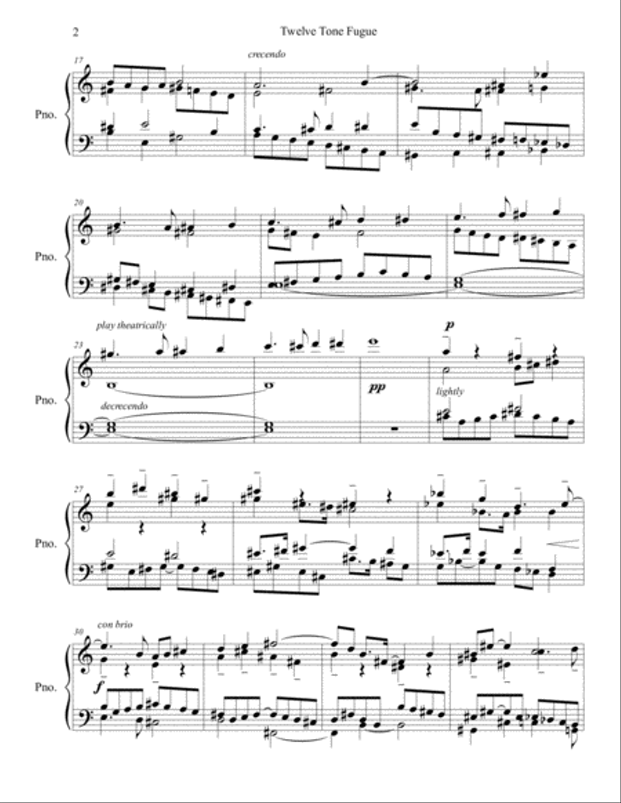 Twelve-Tone Fugue Piano Solo scores gallery preview page 2