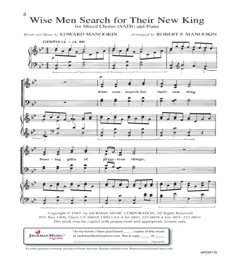 Wise Men Search for Their New King - SATB 4-Part scores gallery preview page 2