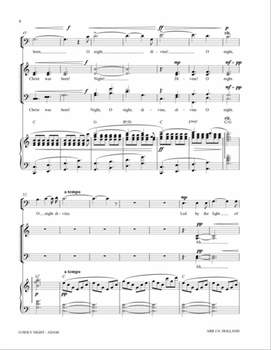 O Holy Night (Cantique de Noel) Adolphe Adam for Baritone and SATB Chorus image number null