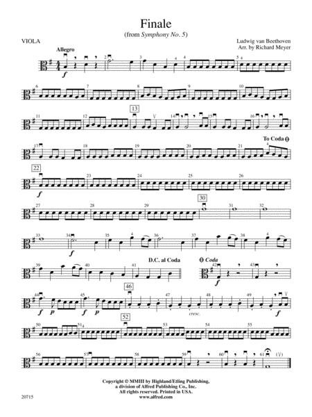 Finale (from Symphony No. 5): Viola