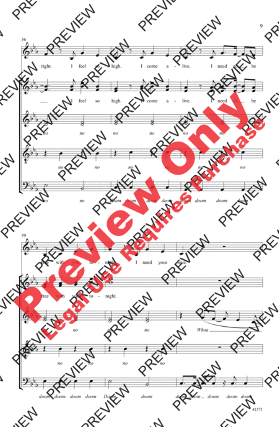 I Need Your Love 4-Part scores gallery preview page 9