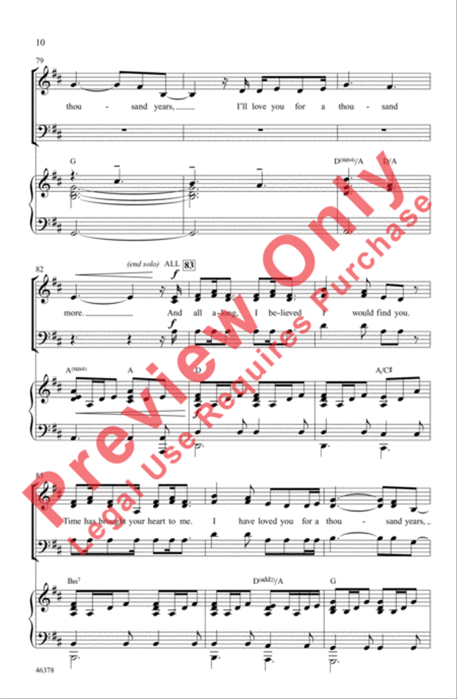 A Thousand Years 3-Part scores gallery preview page 10