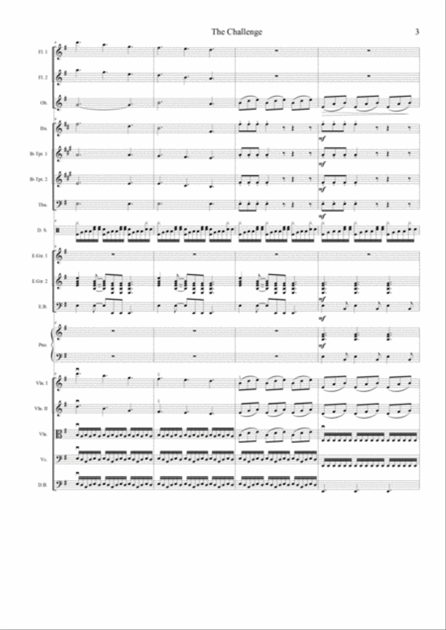The Challenge - A Super Fantastic Concert For Electric Guitar And Orchestra Concert Band scores gallery preview page 3