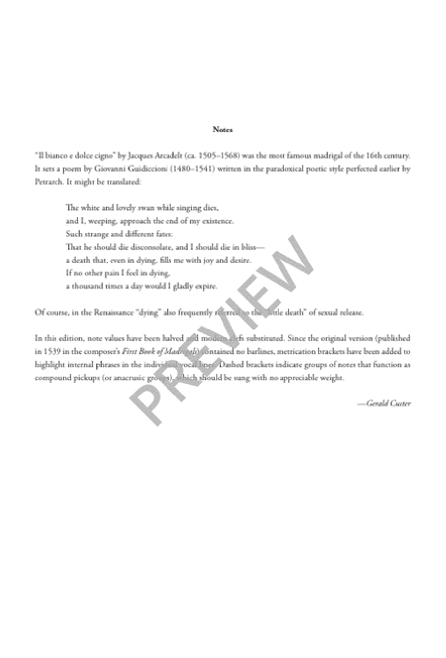 Il Bianco e Dolce Cigno Il Bianco e Dolce Cigno 4-Part scores gallery preview page 3
