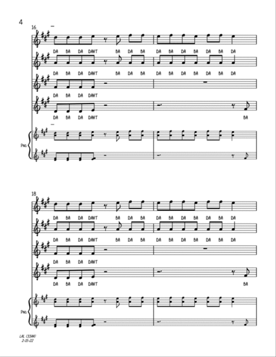 Linus And Lucy Linus And Lucy SSAA scores gallery preview page 4